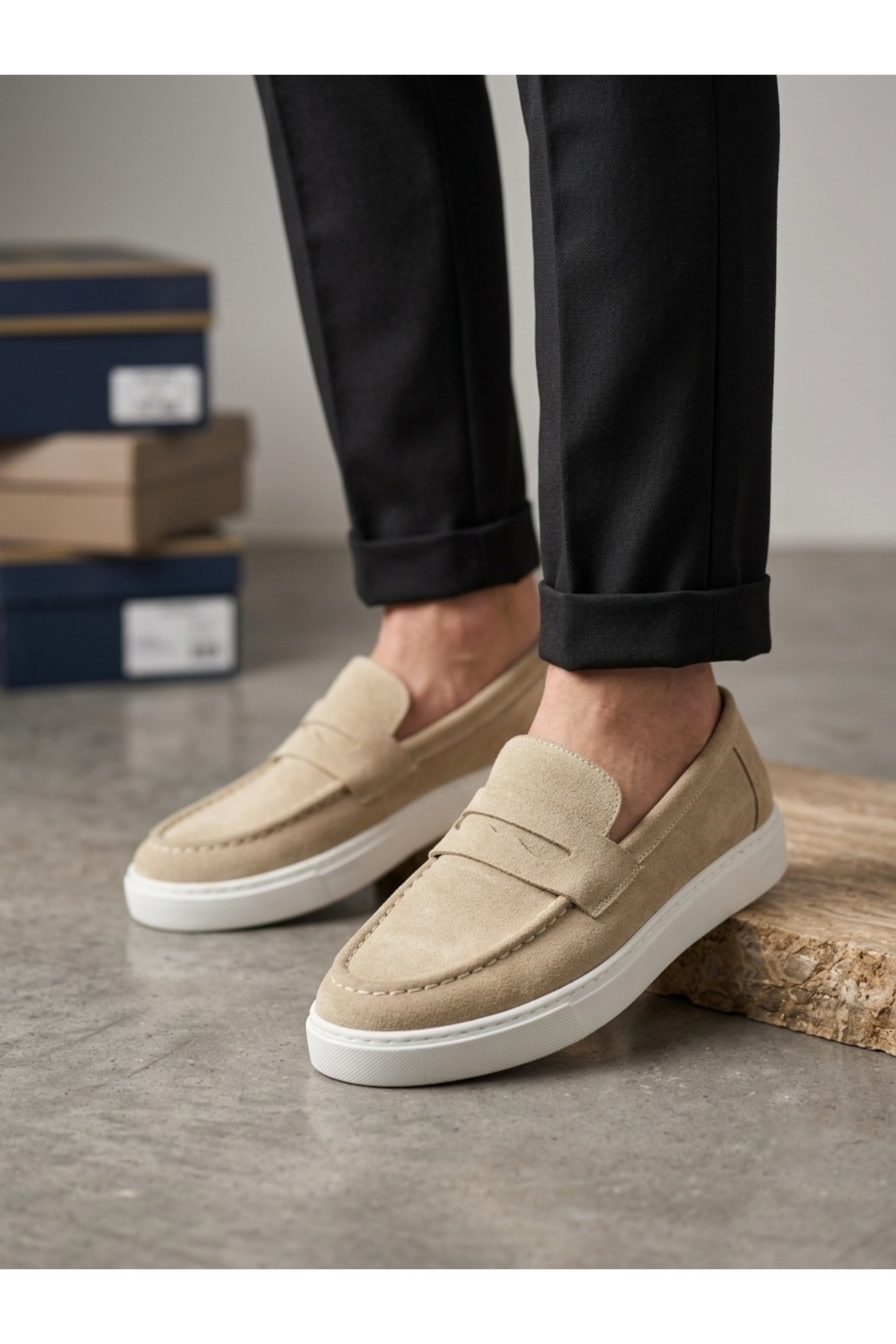 MehLey MHLY0180 Erkek Loafer Günlük Ayakkabı Dikişli Yüksek Konforlu Taban