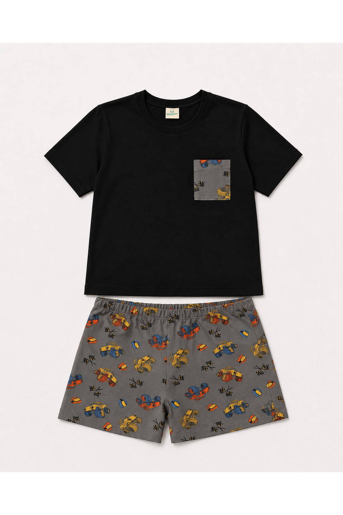 Erkeke Çocuk Şortlu Pijama Takımı Araba Desenli 4