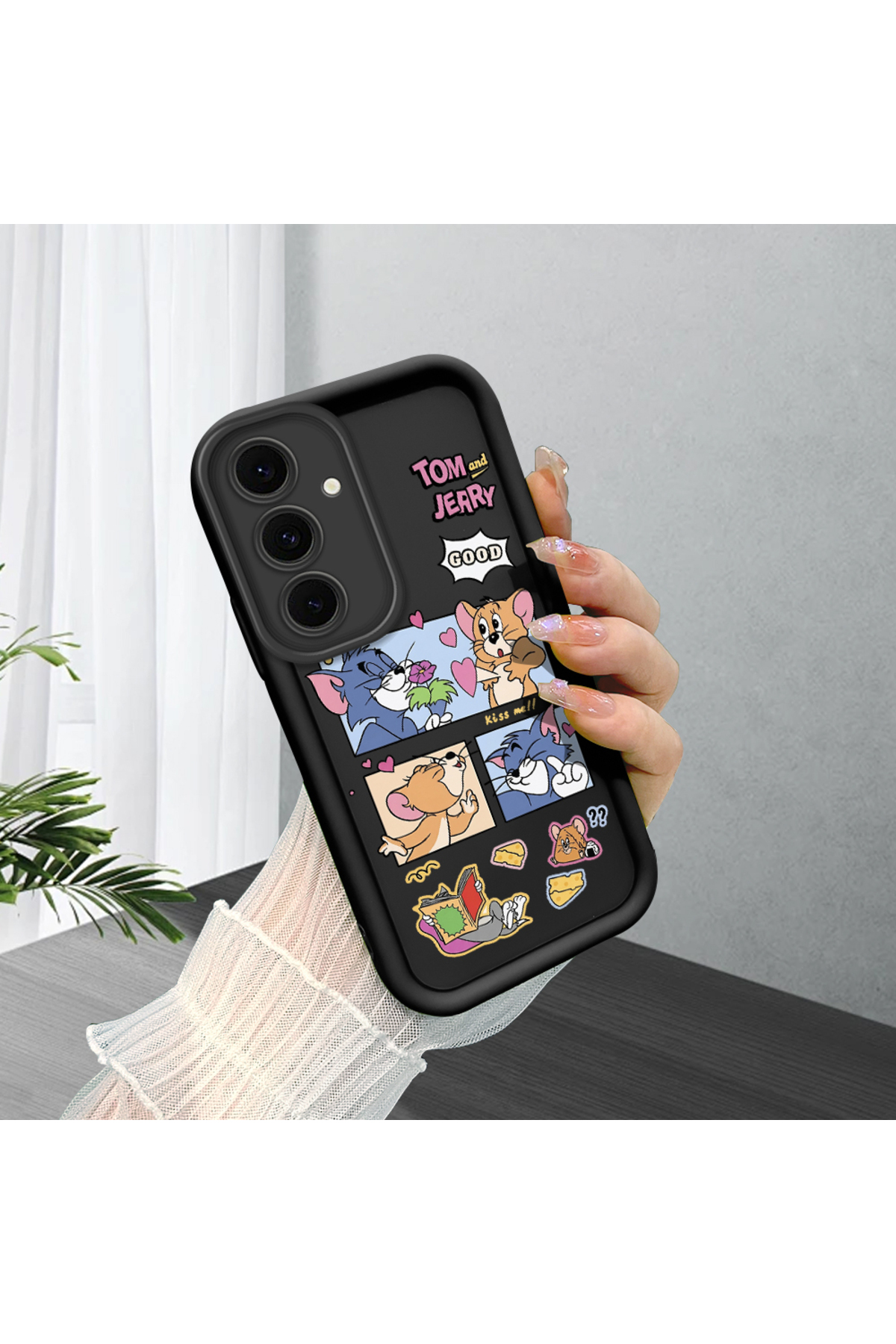 Black Silicone Case with Samsung Galaxy S24 FE Shockproof Camera Protection