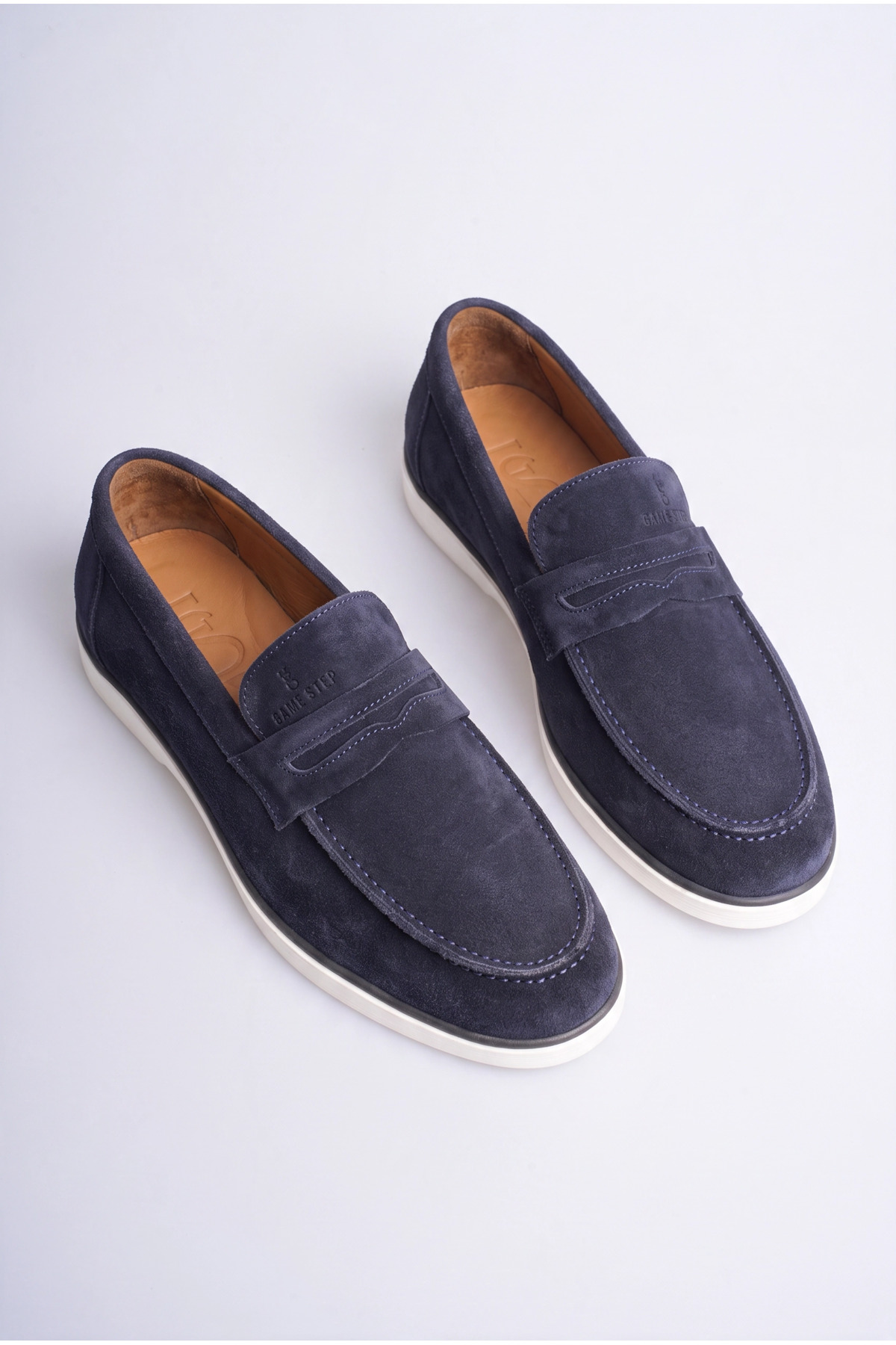 Fame Step Hakiki Deri Erkek Lacivert Loafer Ayakkabı Süet Günlük Rahat Casual Mokasen Siena görsel 5