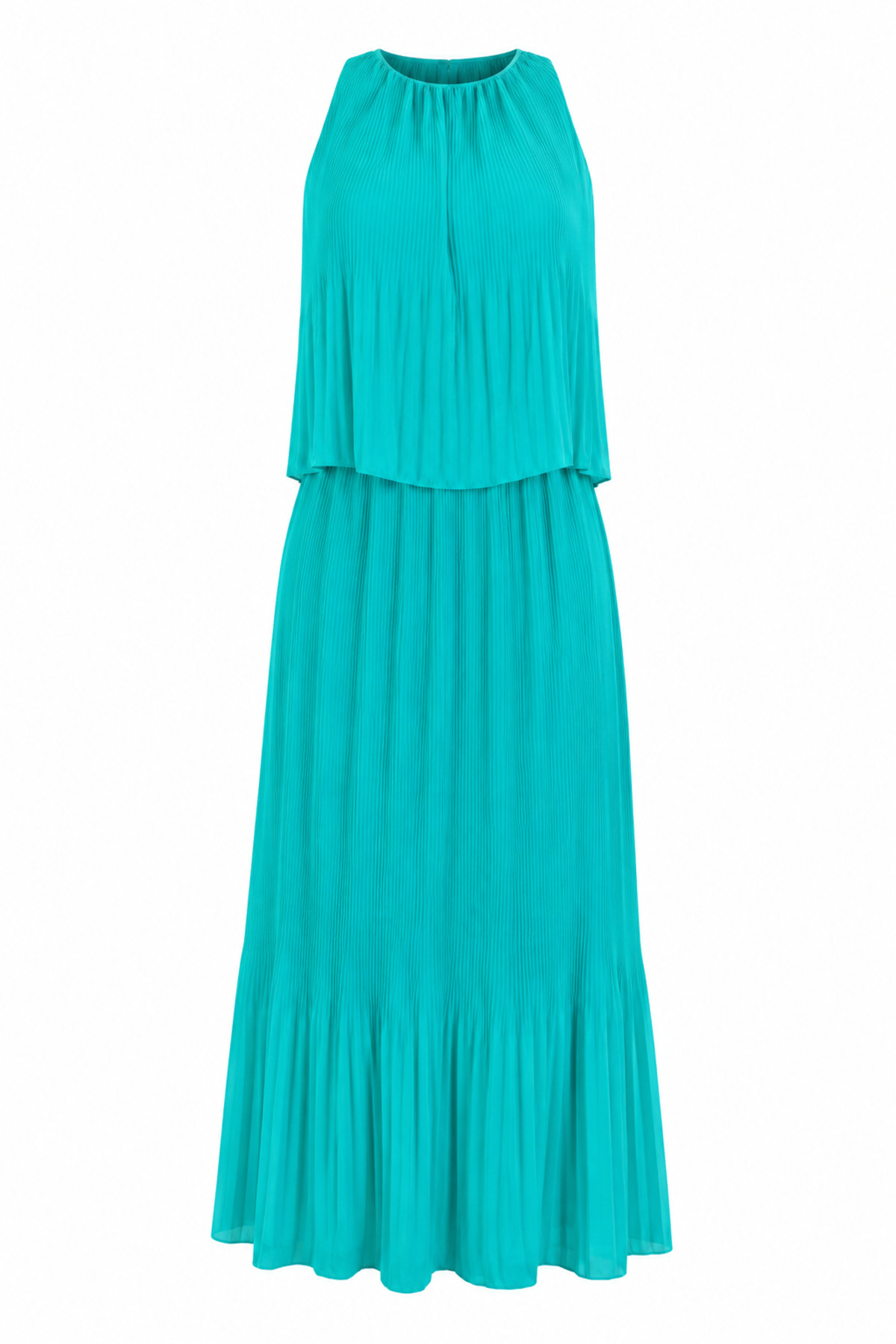 HAZELANNA Self-Folded Turquoise Dress