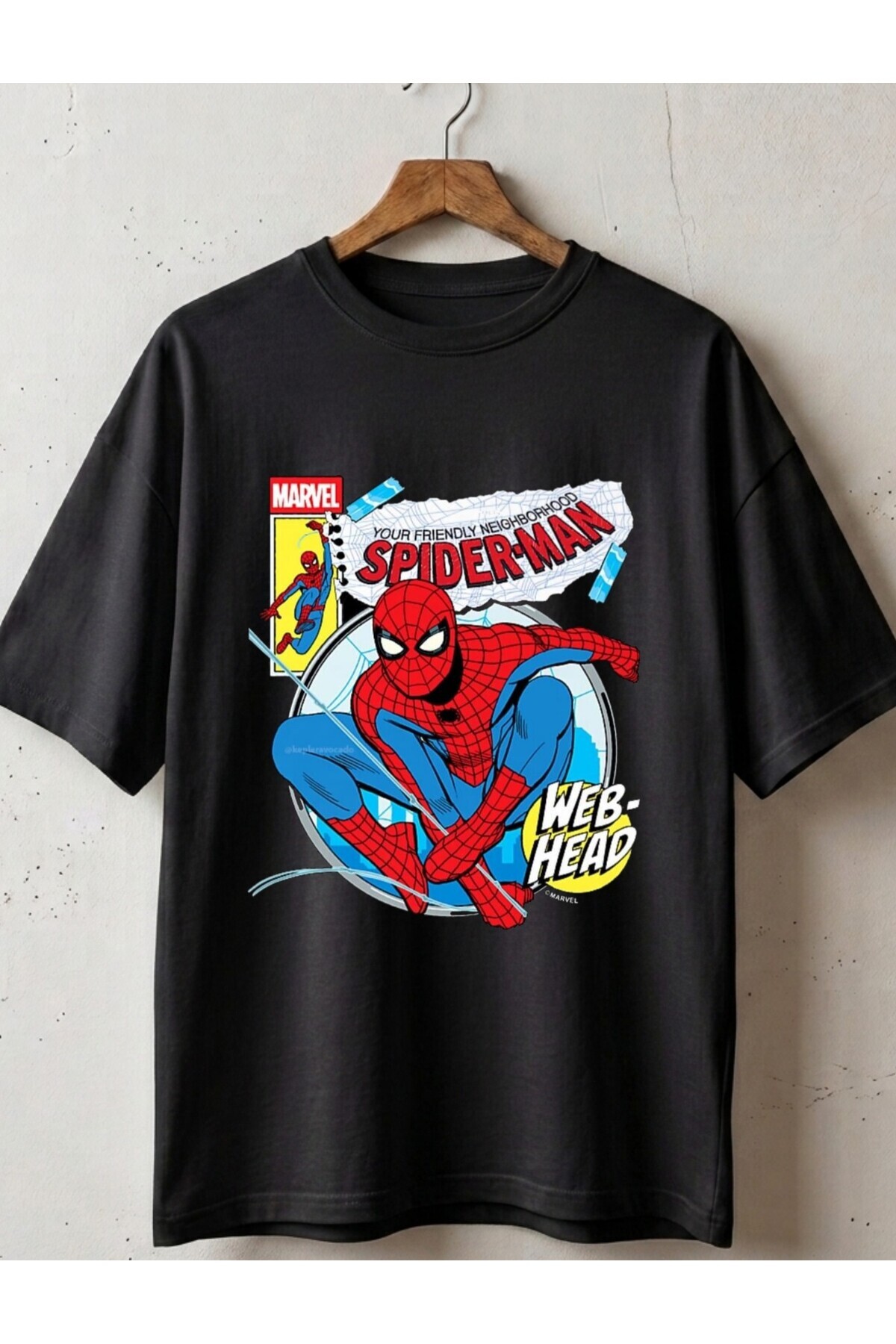 SVART WEAR Spider-Man Printed Unisex Oversize 100% Cotton T-Shirt