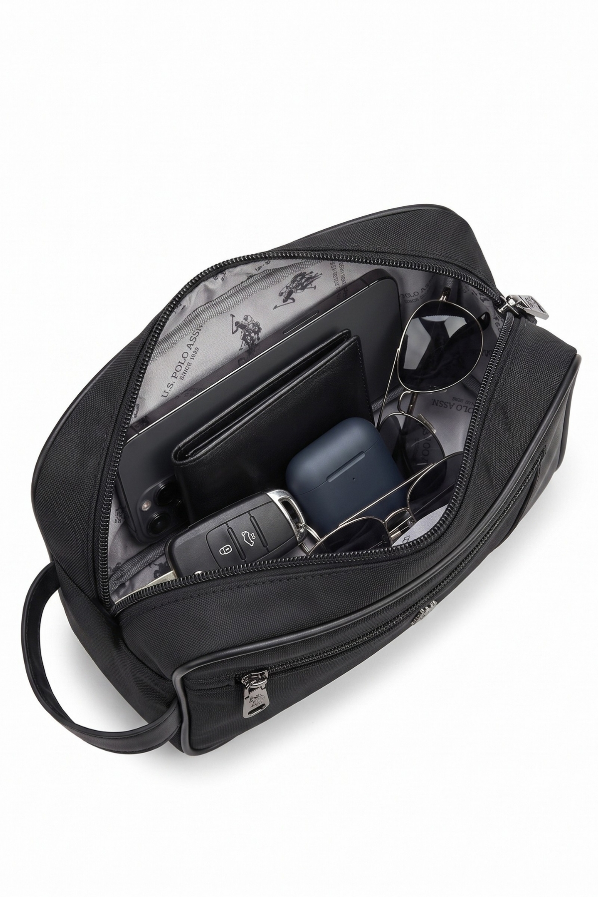 U.S. Polo Assn. U.S Polo Assn 26063 Erkek El Portföyü El Çantası Clutch Çanta Traş Çantası SİYAH görsel 5
