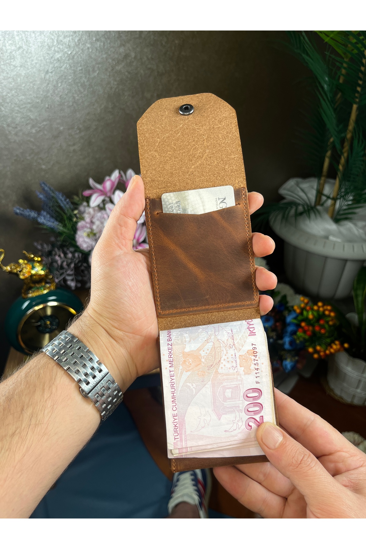 LORİS POLO Milano Antik Hakiki Unisex Deri Cüzdan görsel 4