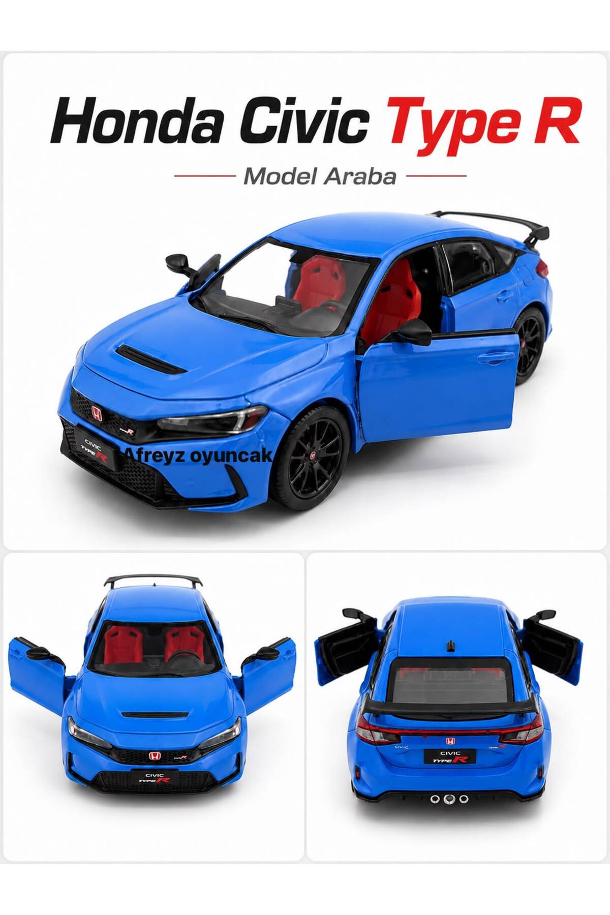 afreyz oyuncak Diecast,Metal Oyuncak Araba Honda Civic Type-R Çek