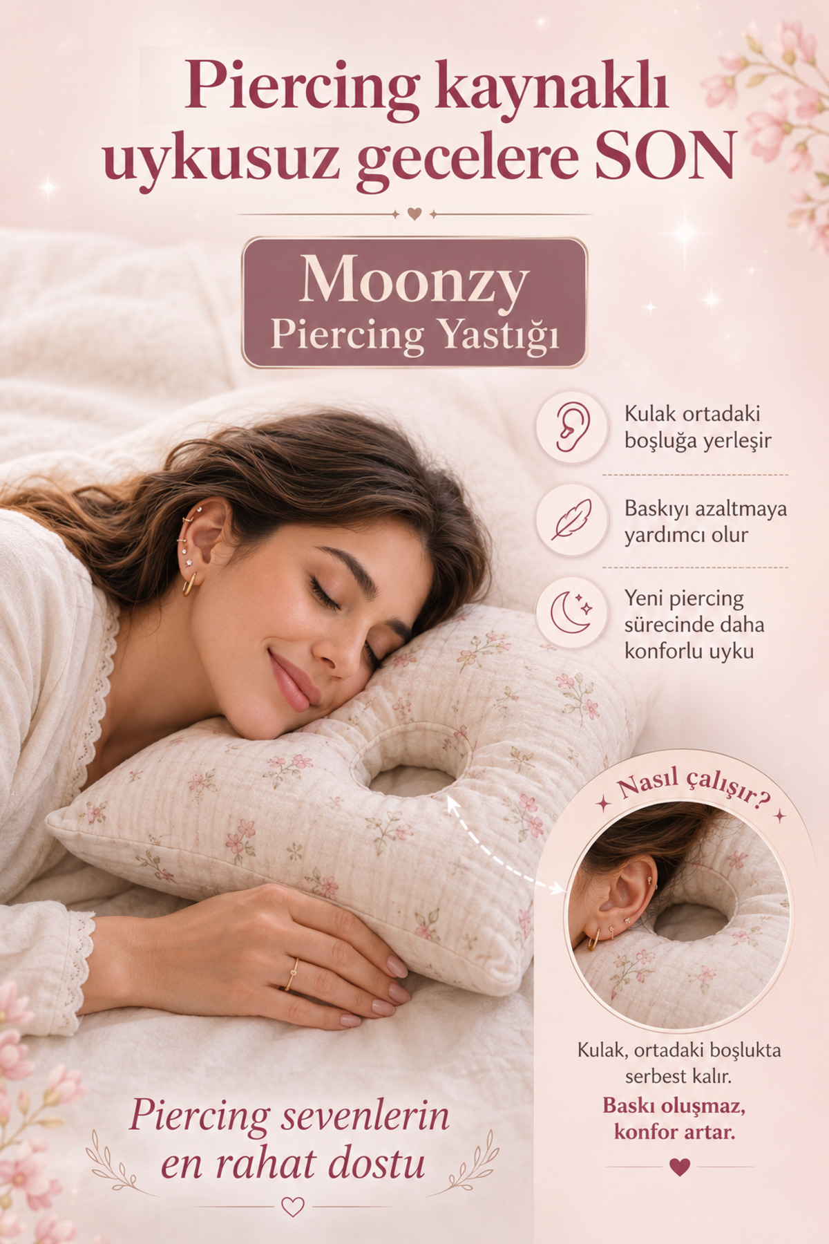 Sacce Scarves&Accessories 316L Çelik Minimal Yıldız Zirkon Taşlı Piercing 2 Adet, 8 mm Bar görsel 8