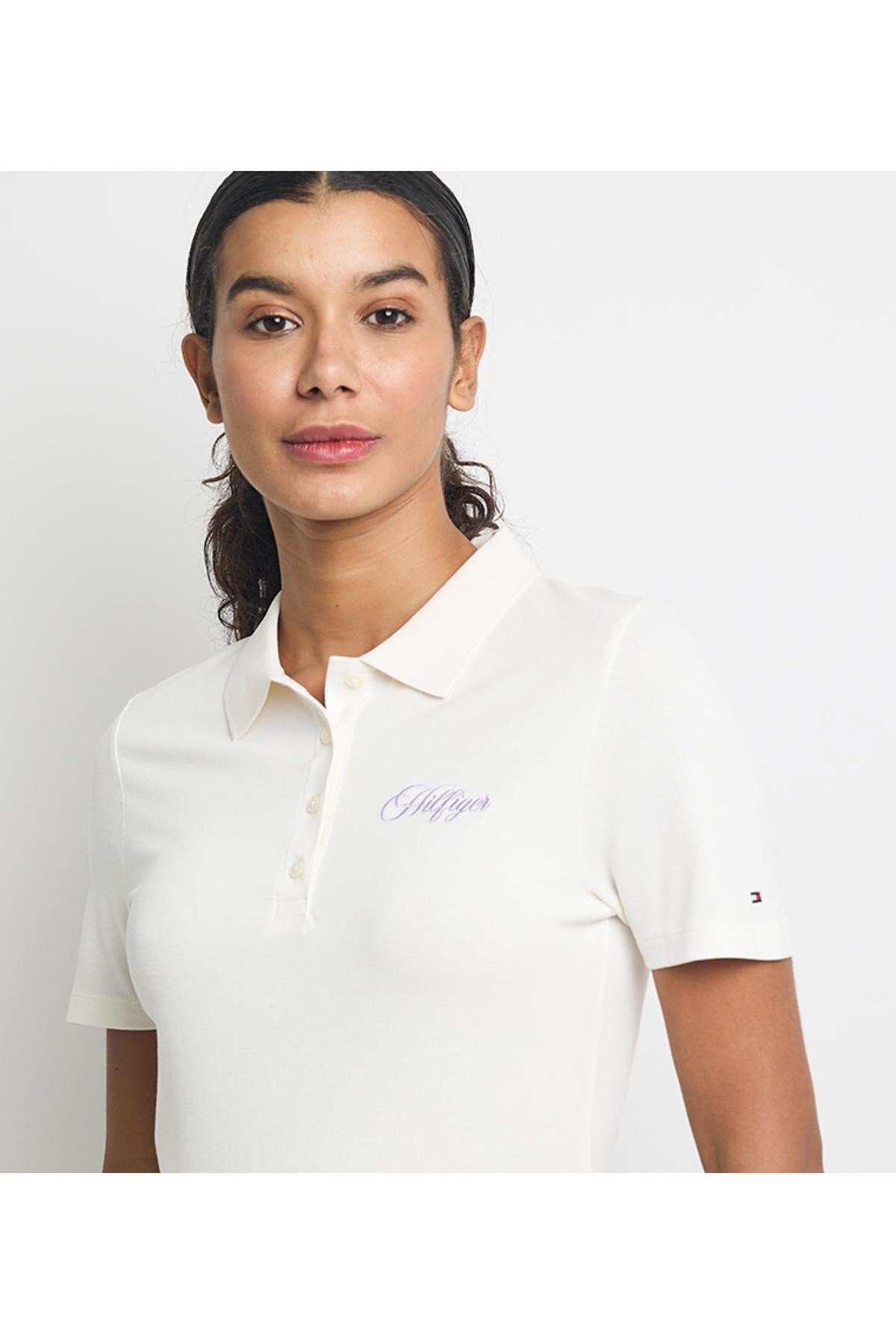 پولوشرت زنانه یقه پلو | تامی هیلفیگر Tommy Hilfiger WW0WW47312YA8 TR - تصویر 4