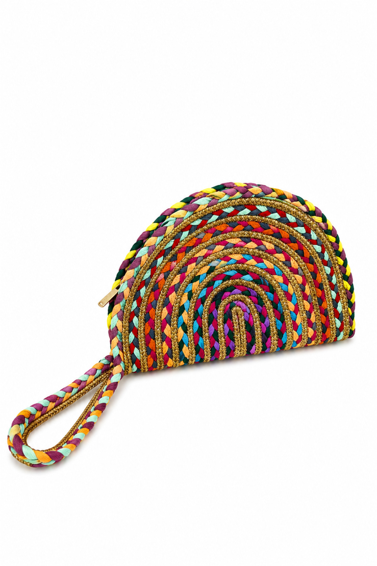 MaVaux Moss Fermuarlı Hasır Jüt Vegan Clutch Çanta görsel 4