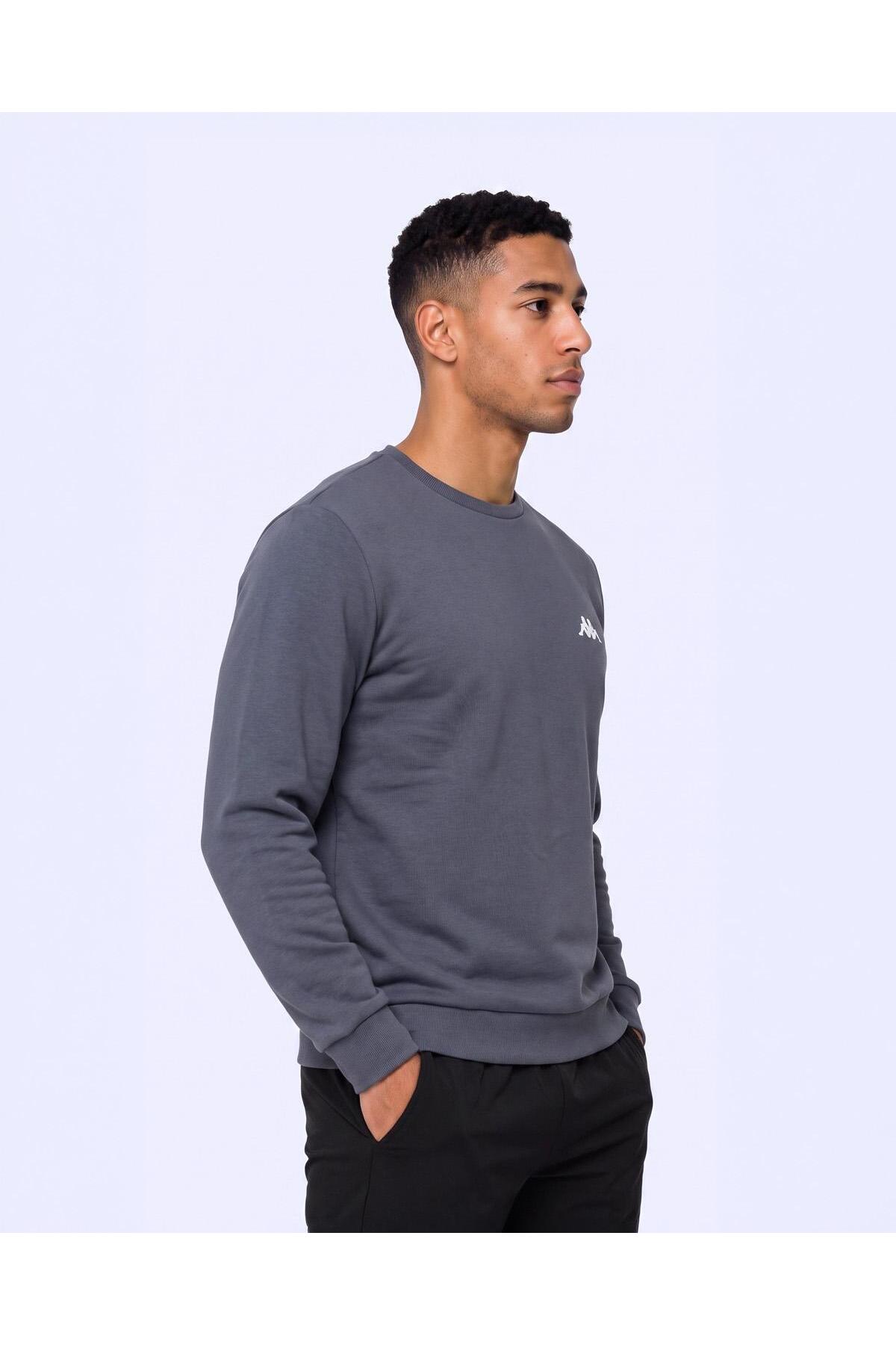 Kappa Tanner Erkek Antrasit Regular Sweatshirt görsel 4