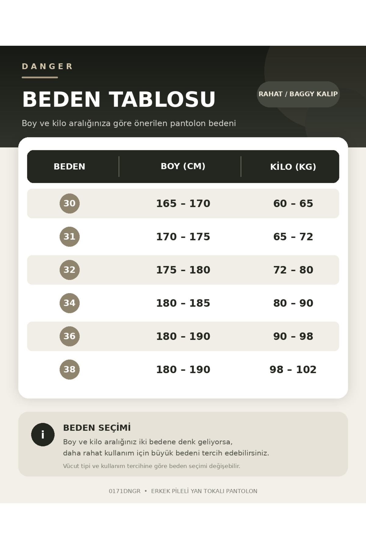 Danger Erkek Viskon Karışımlı Yan Tokalı Pileli Baggy Pantolon Kahverengi 0171DNGR görsel 7