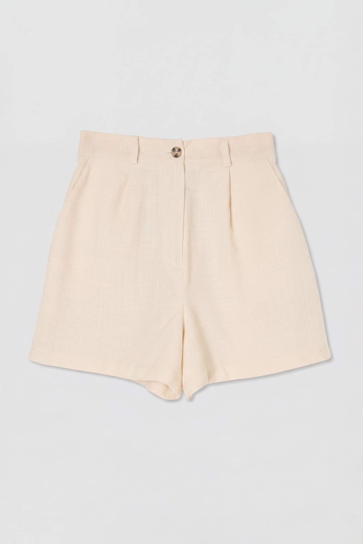 Drop by Trendyolmilla Bej Beli Lastikli Geniş Paçalı Pamuklu Cepli Pantolon TDRSS26SR00017