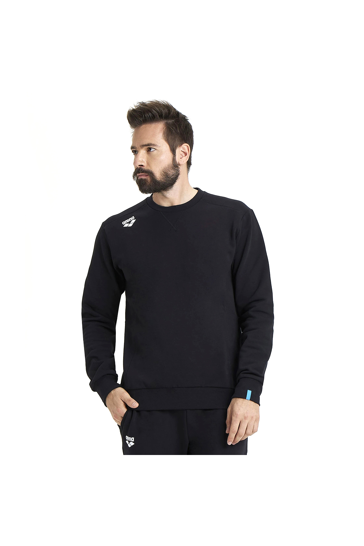 سویشرت مردانه طرح Crew Sweat Solid مشکی، مناسب برای استفاده روزمره، کد 005188500 آرنا سویشرت اسپرت ARENA