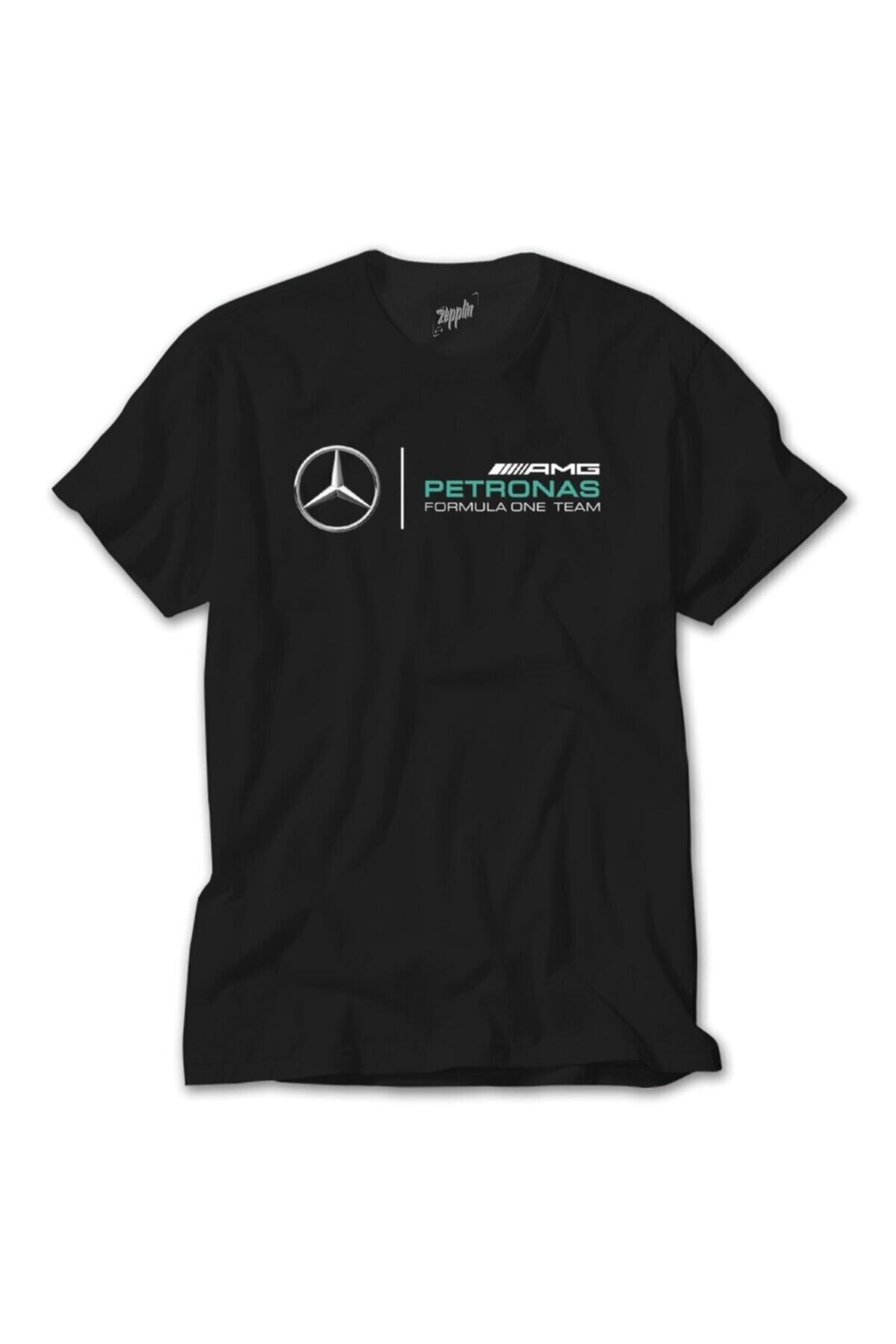 Genel Markalar Mercedes Petronas Baskılı Siyah Oversize T-shirt