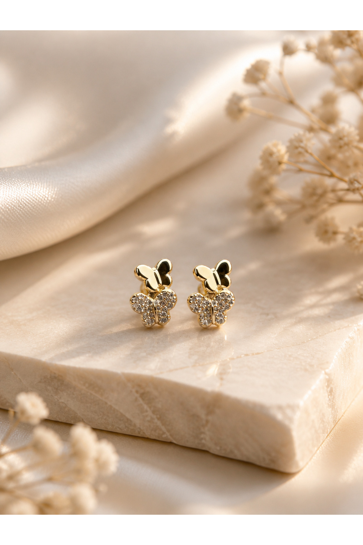 Child/Adult non-darkening xuping double butterfly hoop earrings