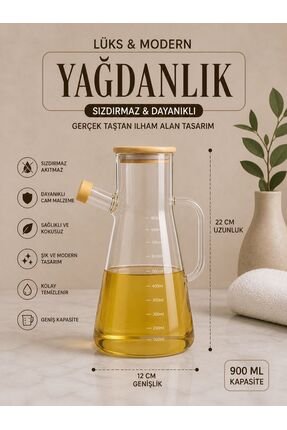 düzenya Sızdırmaz ölçümlü cam yağdanlık