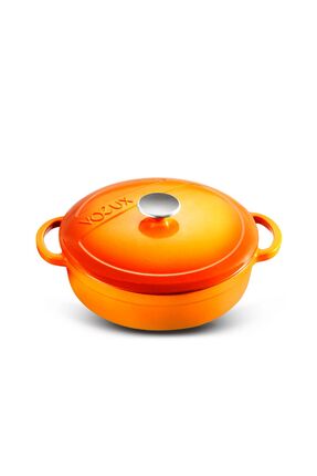 Voeux Kitchenware Amusant Sığ Döküm Tencere 24 Cm Turuncu