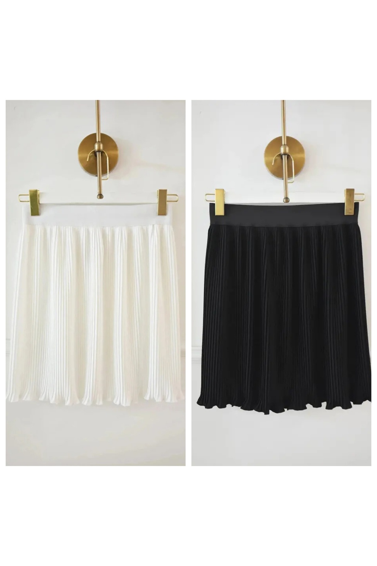 bgm fashion Kadın Tesettür Piliseli İçlik 2'li Paket Etek Tunik Altı Uzatıcı Kurtarıcı Pliseli Pileli