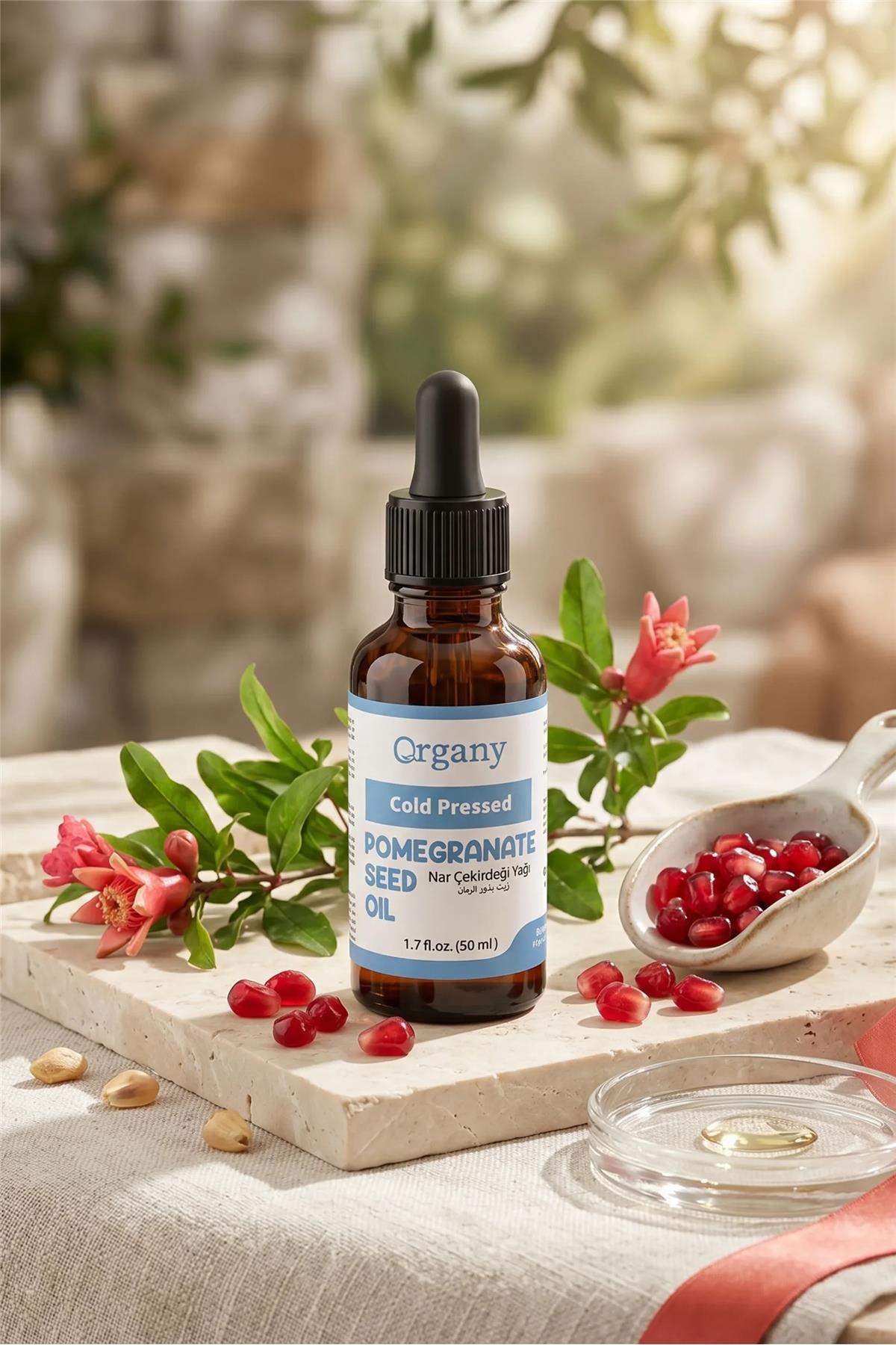Soğuk Sıkım Nar Çekirdeği Yağı %100 Doğal Olgun ve Kuru Cilt Bakım Yağı Pomegranate Seed Oil 50 ml — OGSY50NR — تصویر 4 از 4