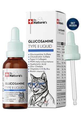 Dr. Nature's Kedi Eklem Damlası 50 ml – Sıvı Glukozamin, Kolajen ve MSM İçere...