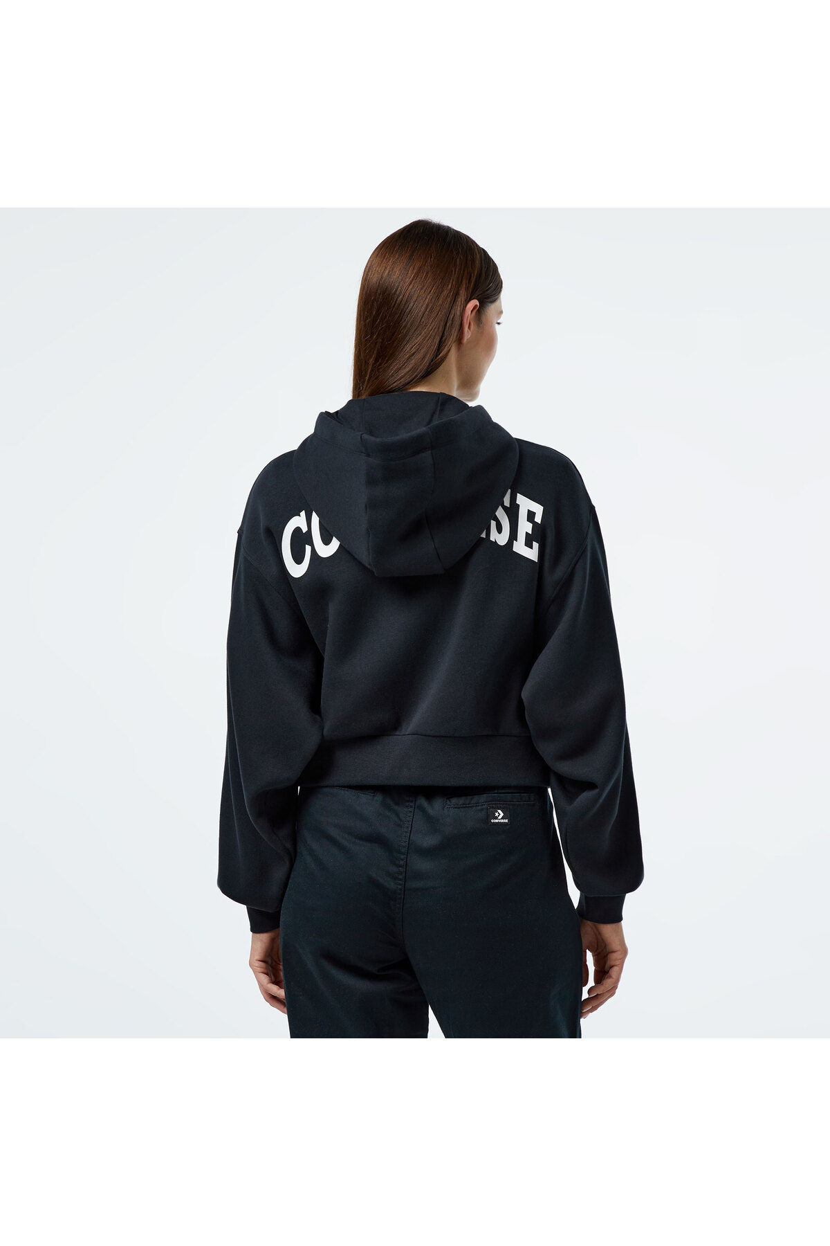 Converse Retro Full-Zip Kadın Siyah Eşofman Üstü görsel 2
