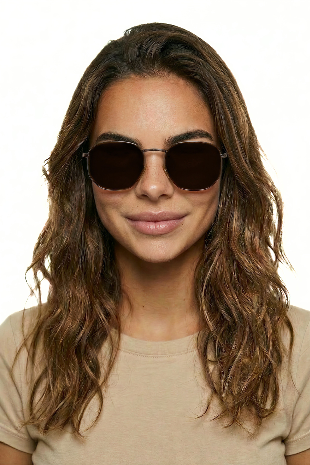 CLAES Hexagonal Brown Unisex Güneş Gözlüğü görsel 3