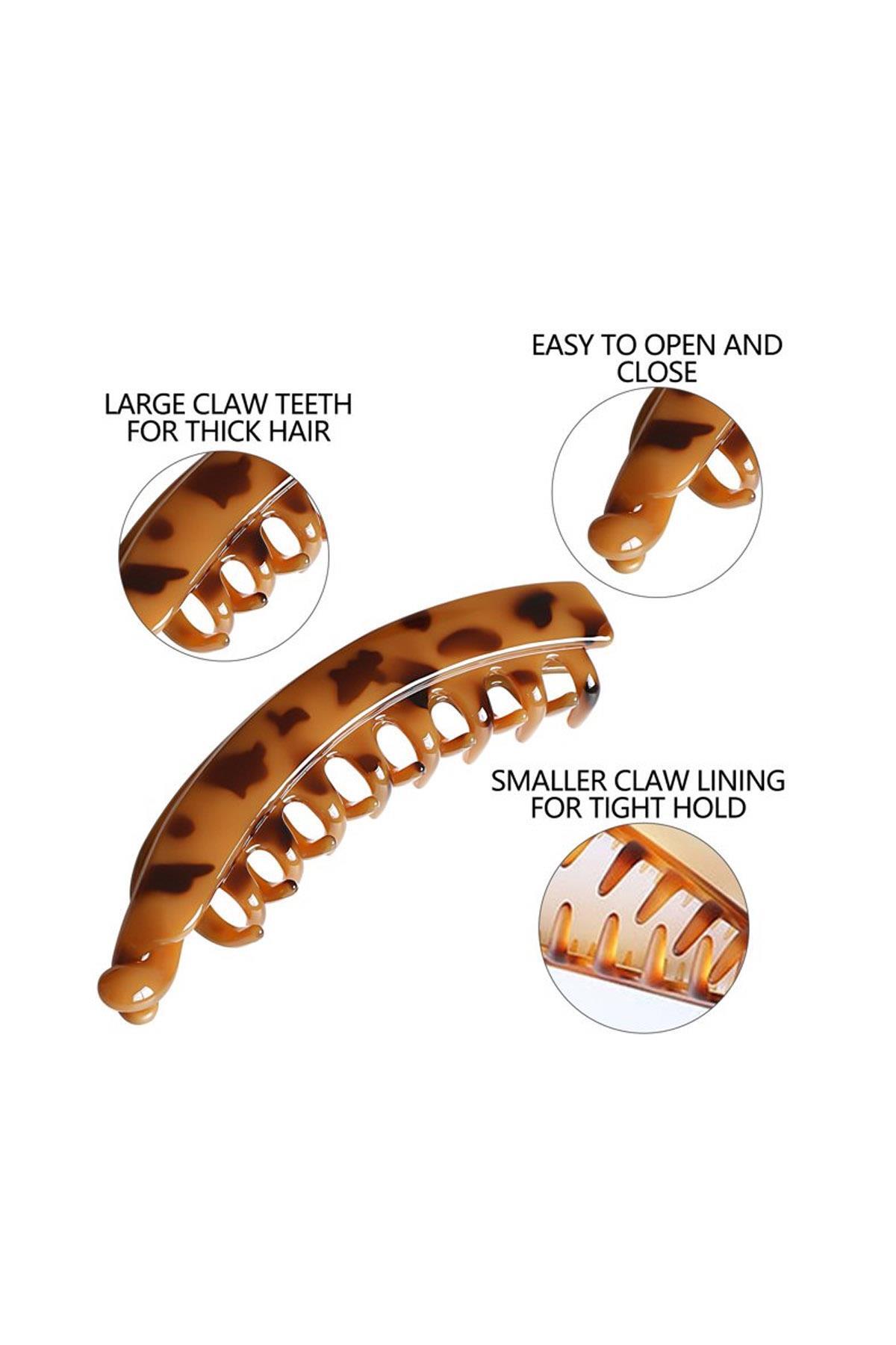 New Obsessions Plastik Büyük Taraklı Leopar Muz Toka- 2 Adet görsel 4
