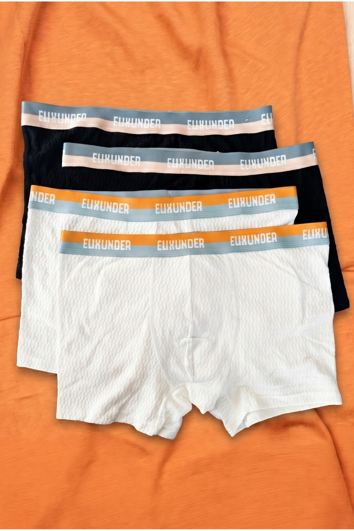 inkarix 4'lü Siyah-Beyaz Erkek Boxer Terletmez Nefes Alabilen Pamuklu Boxer