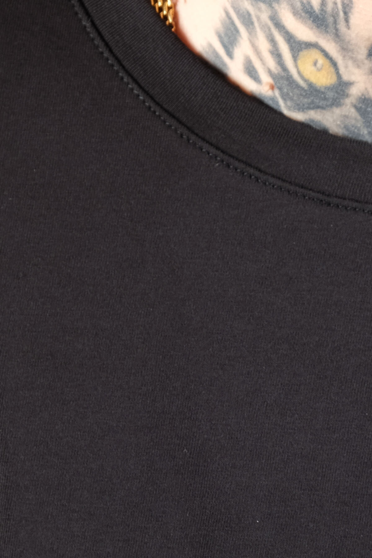 ModeXL Mode XL Büyük Beden Unisex Likralı T-shirt Bisiklet Yaka 20149 Siyah görsel 5