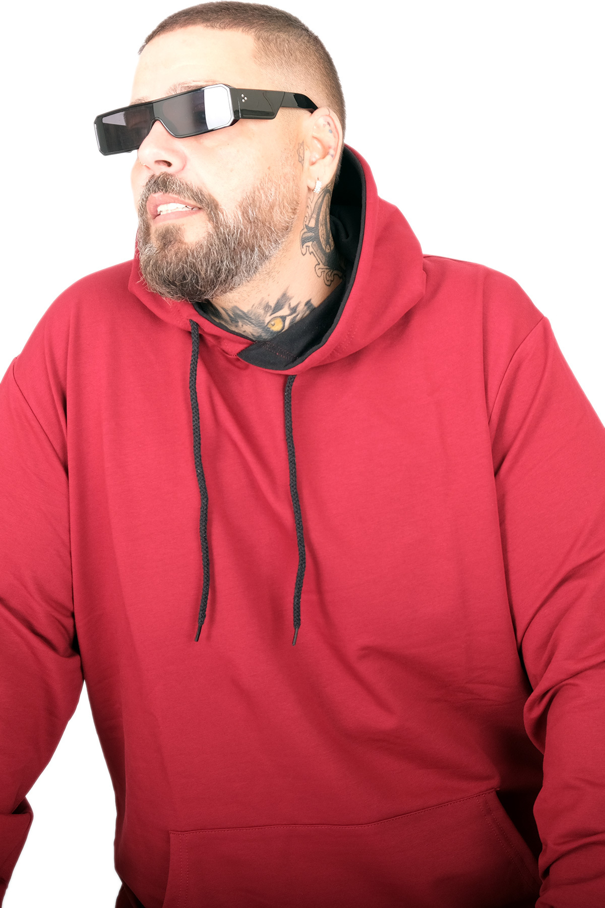 ModeXL Mode XL Büyük Beden Eşofman Üstü 2ip Basic 20569 Bordo görsel 5
