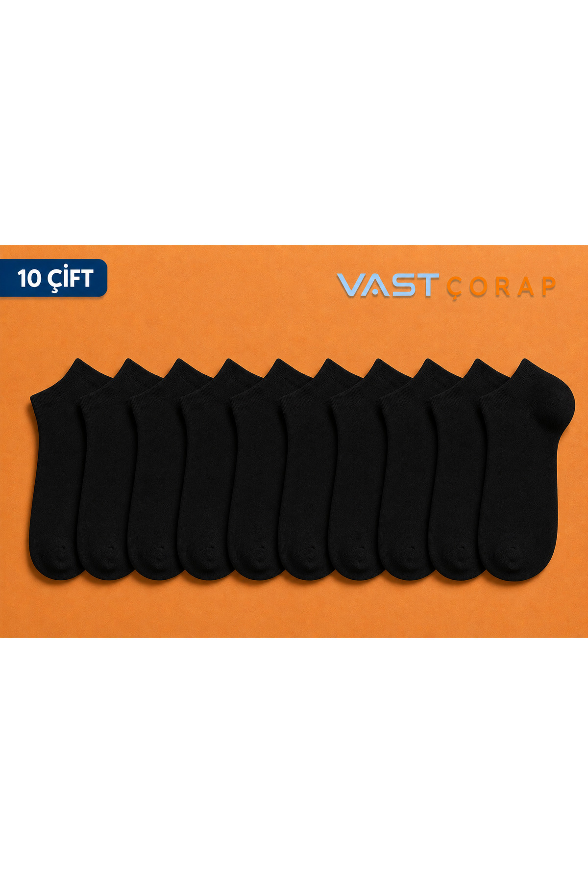 vast çorap Siyah Patik Çorap 10 Çift Ekonomik Paket