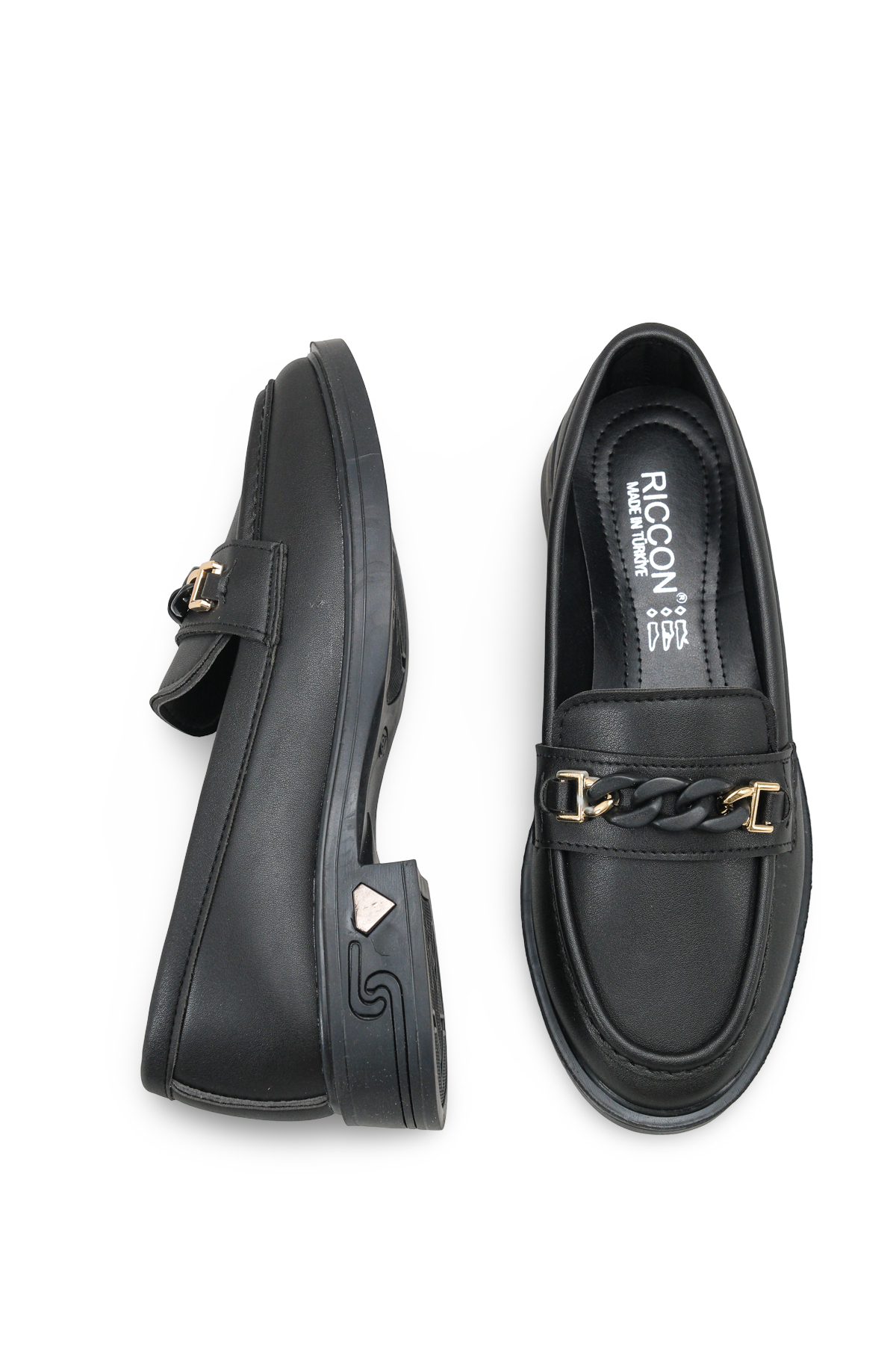 Riccon Criscerys Kadın Loafer 0012500 Siyah Cilt görsel 3