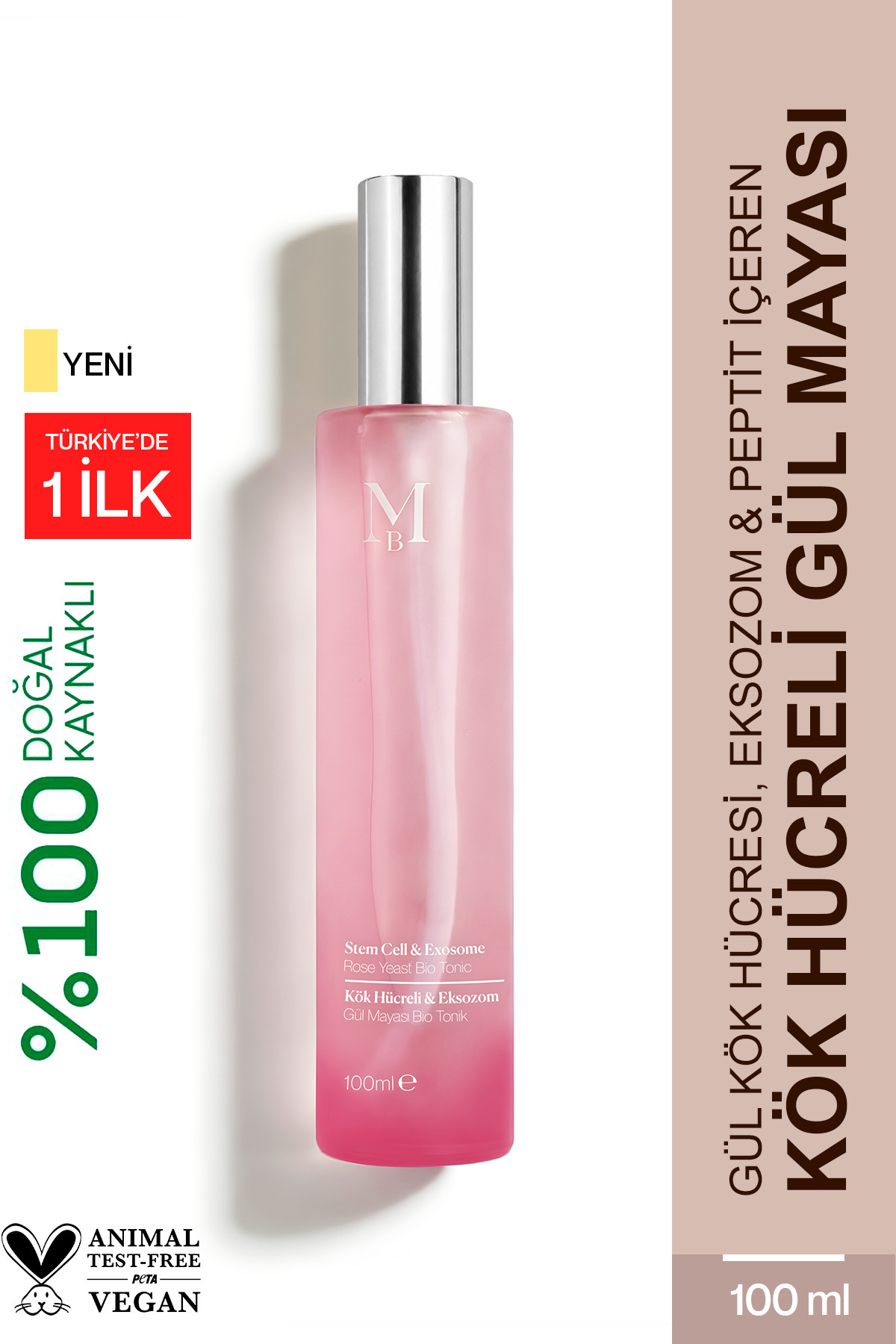 Sıkılaştırıcı ve Leke Karşıtı Gül Kök Hücreli & Eksozom Gül Mayası Bio Tonik 100 mL — MB-K-RY-100