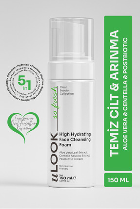 uLOOK Nemlendirici Yüz Temizleme Köpüğü 150 ml – Aloe Vera ve Centella İçeren...