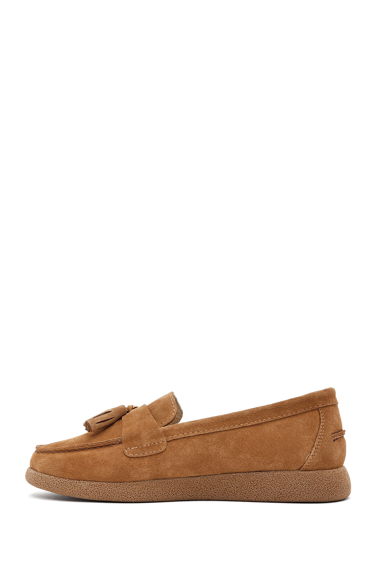 Derimod Kadın Taba Süet Deri Ayakkabı, Konfor Loafer 26PFD150510 görsel 3