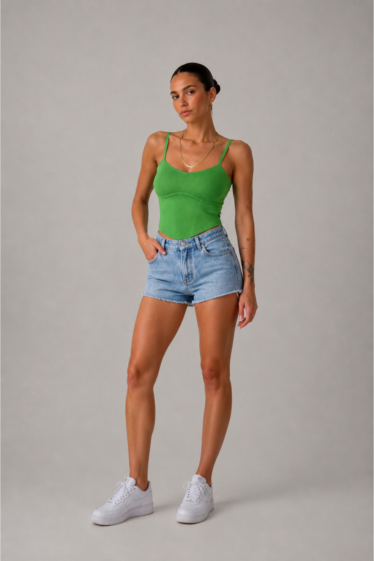 Oyer Moda Kadın Yeşil Crop
