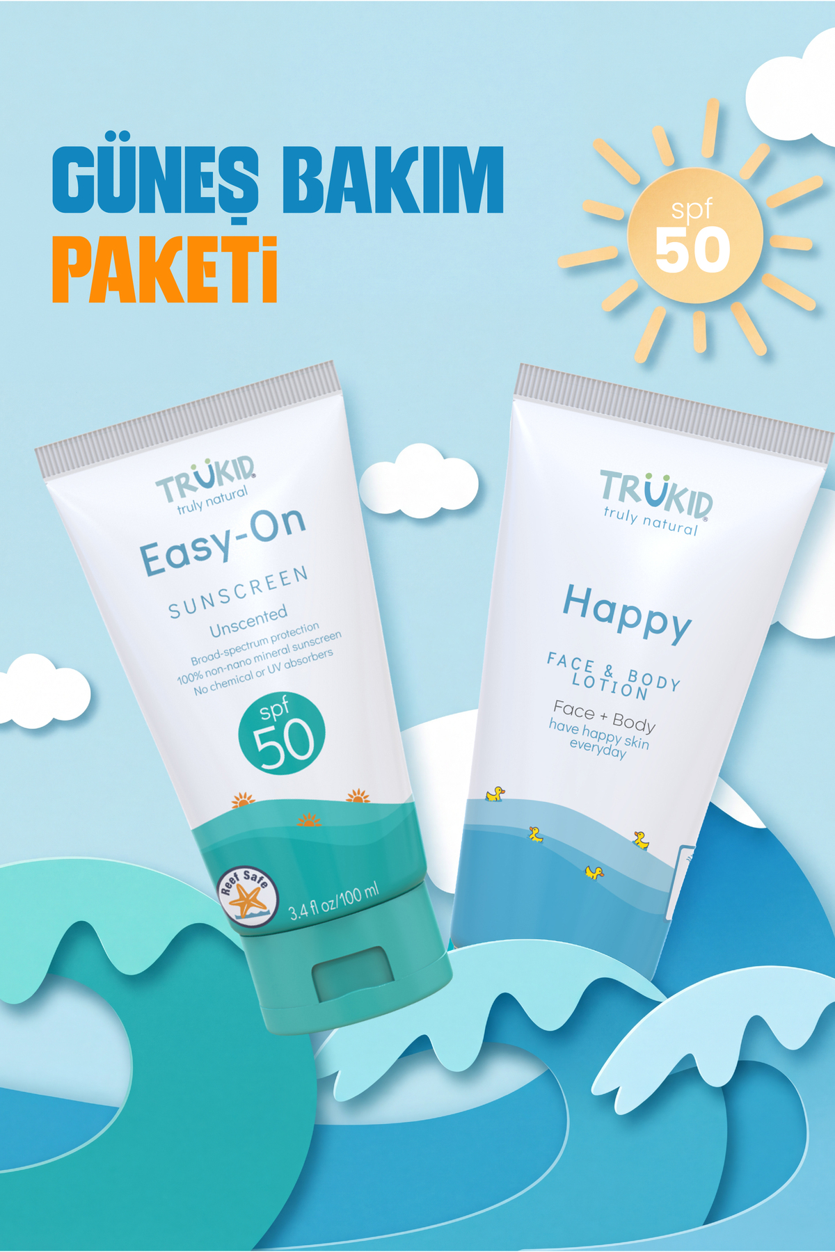 SPF 50 Kolay Uygulanabilir Mineral Güneş Kremi & Güneş Sonrası Losyon Seti — TRU458596 — تصویر 2 از 4