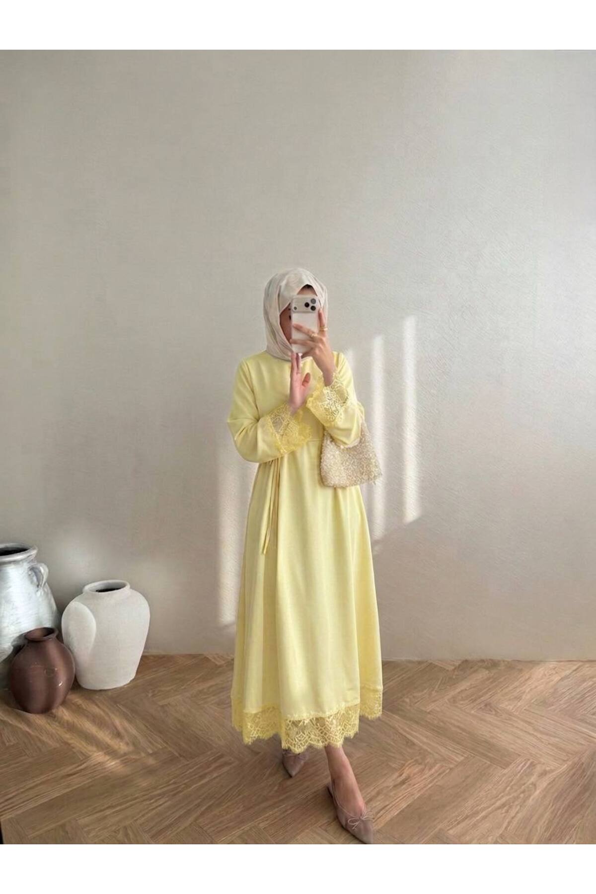 Premium Fabric Lace Detailed Mango Dress