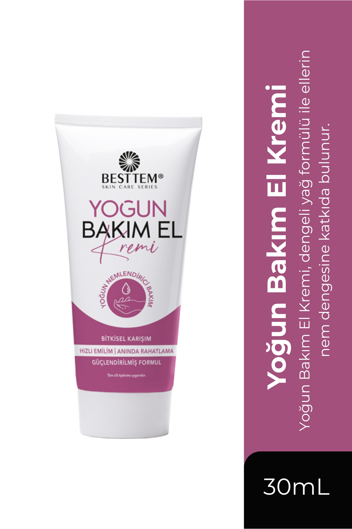 BESTTEM Yoğun Bakım El Kremi 30 ml Avokado ve Nar Çekirdeği Yağlı Yoğun Nemlendirici El Bakımı Anti Aging Etkili — wrhgrth