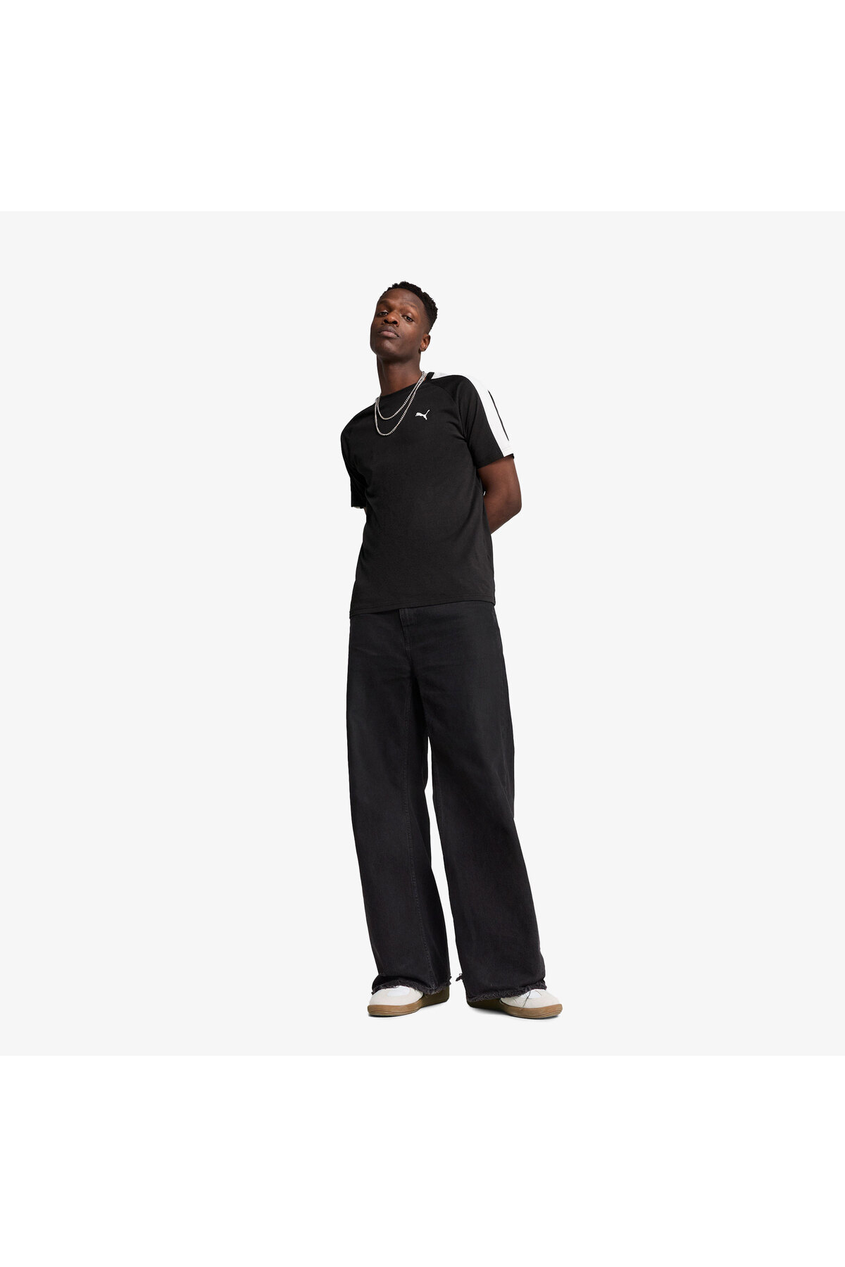 Puma T7 Erkek Siyah T-Shirt görsel 2