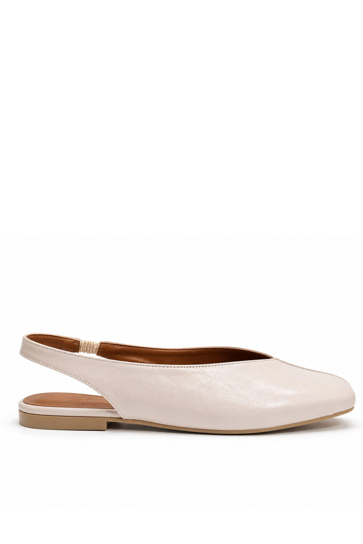 Genel Markalar Siena Kadın Bej Kare Burun Babet Slingback görsel 6