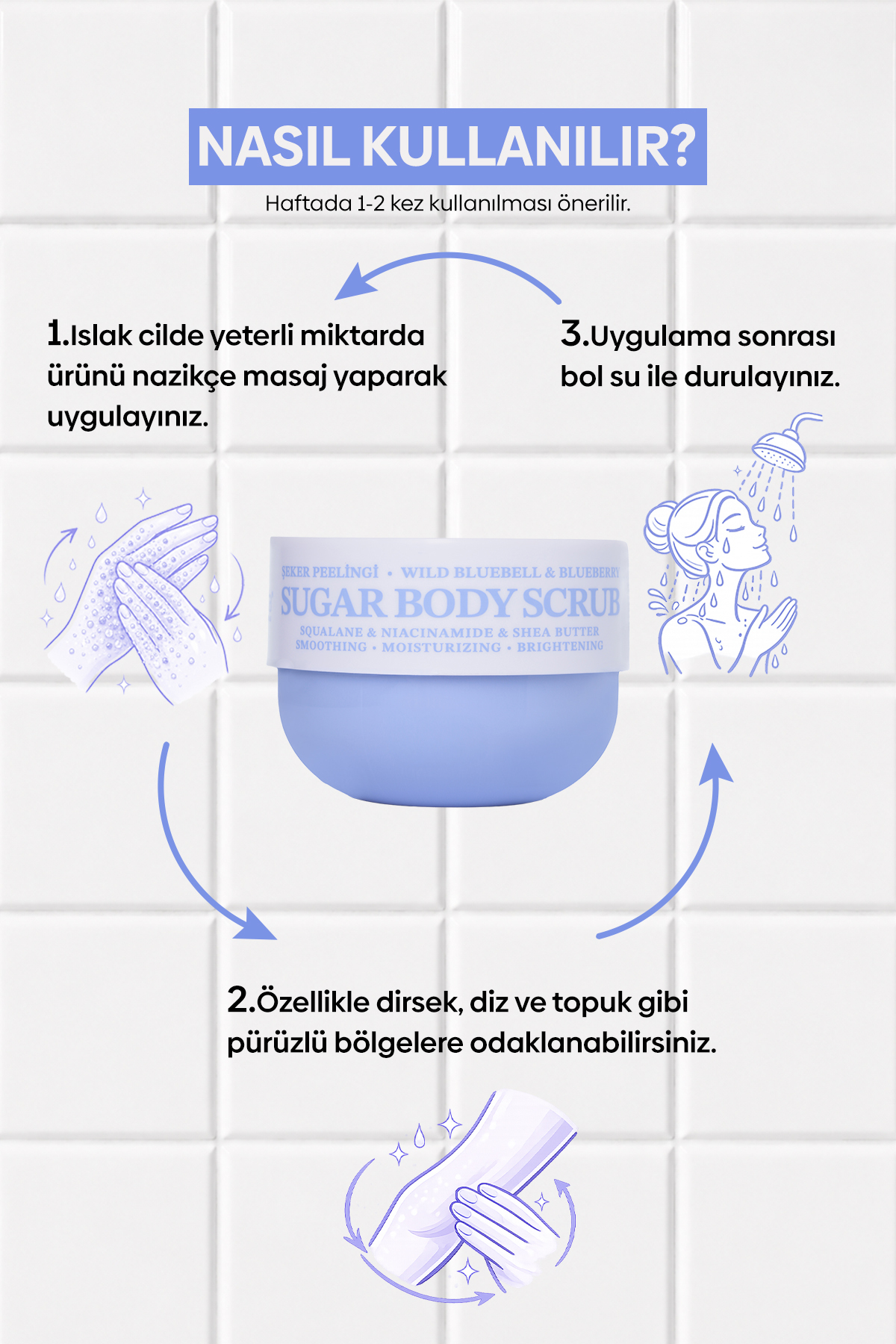 Pürüzsüzleştirici ve Nemlendirici Vegan Şeker Peelingi (Scrub) -Blueberry&Wild Bluebell- 330 gr — 510a3ac6-ddac-5027-a98f-9e18fabc8ac3 — تصویر 6 از 8