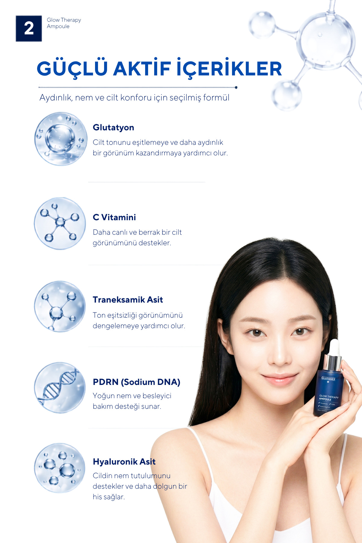 Yoğun Aydınlatıcı Ampul Serum | 10.000 ppm PDRN (Somon DNA) İçerikli | Glow Therapy Ampoule | 30 ml — Glutanex013 — تصویر 4 از 6