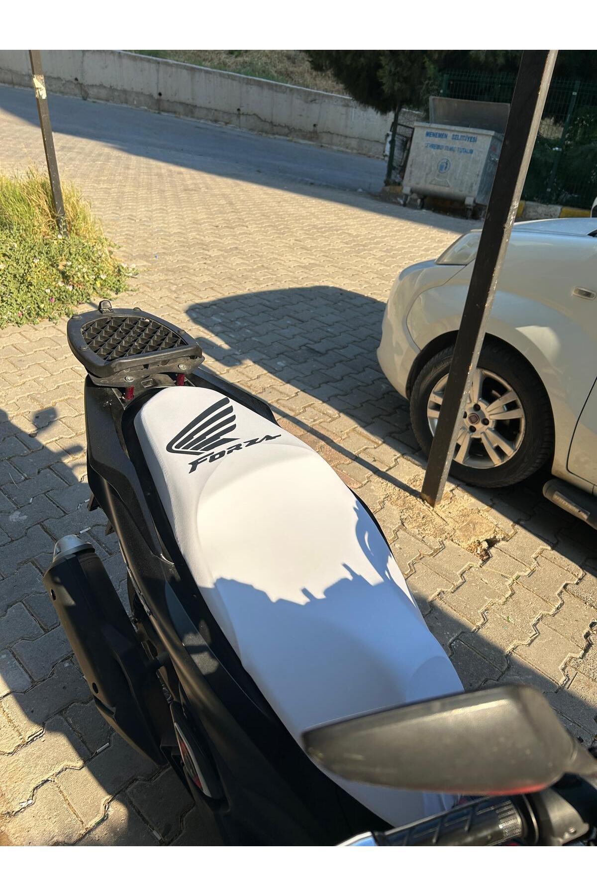 Utku Giyim HONDA FORZA UYUMLU MOTOSİKLET SELE KILIFI BEYAZ SCUBA