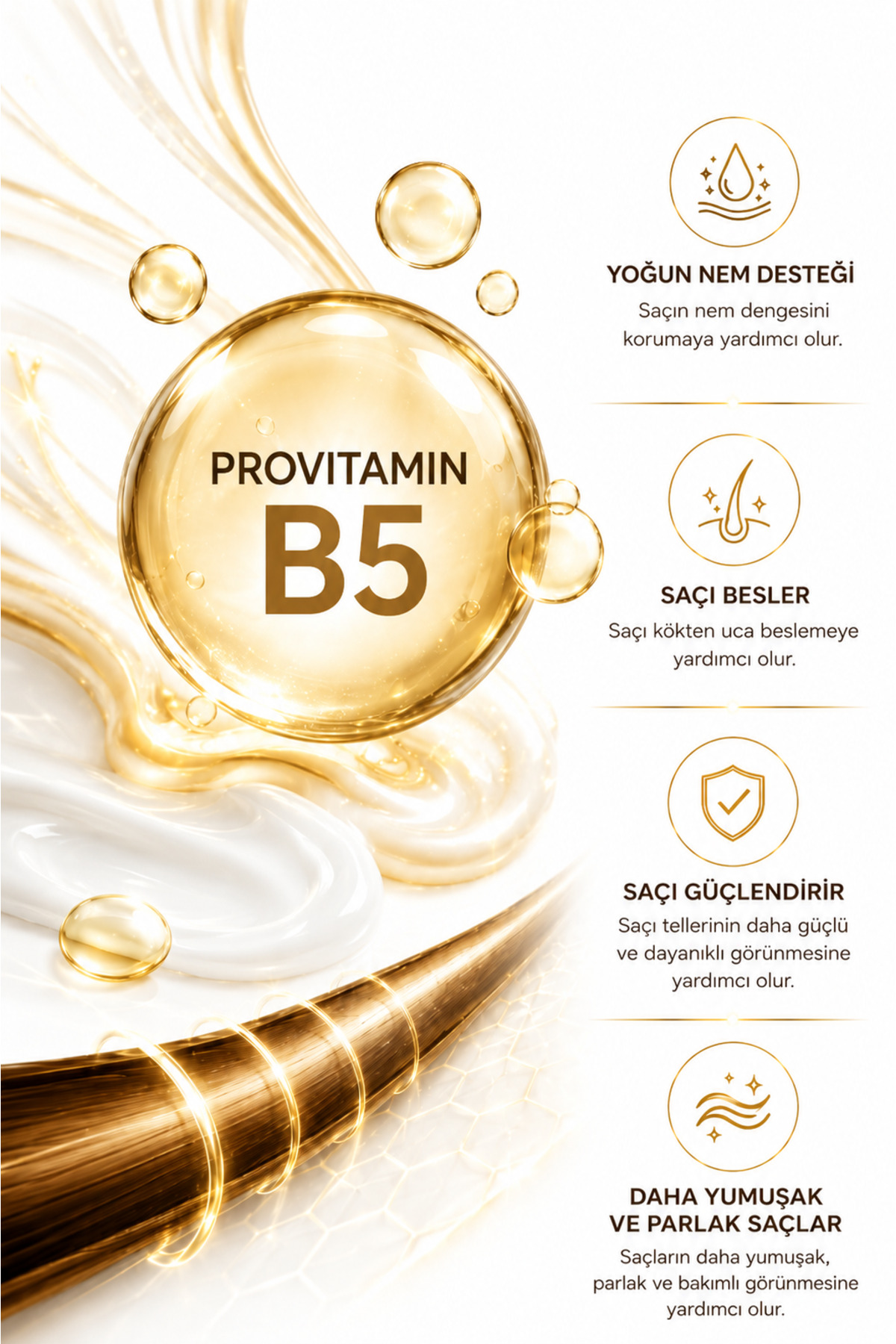 Yıpranmış Saçlar İçin Bitkisel Keratin & Provitamin B5 Onarıcı Saç Maskesi 250 ml — DDE-HAR-HAIRMASK-250ML — تصویر 4 از 6
