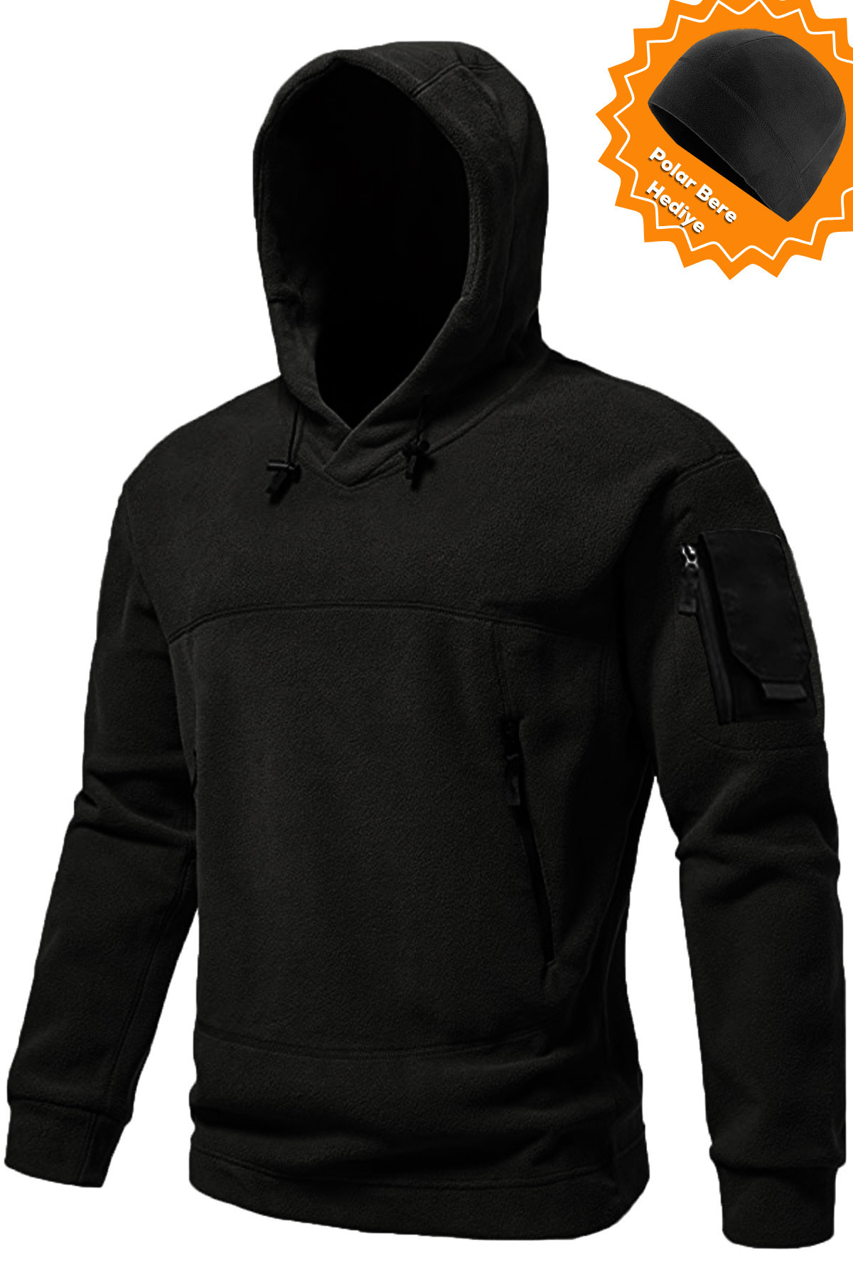 GHASSY CO Erkek Military Sport Warm Outdoor Kapüşonlu Polar Ceket