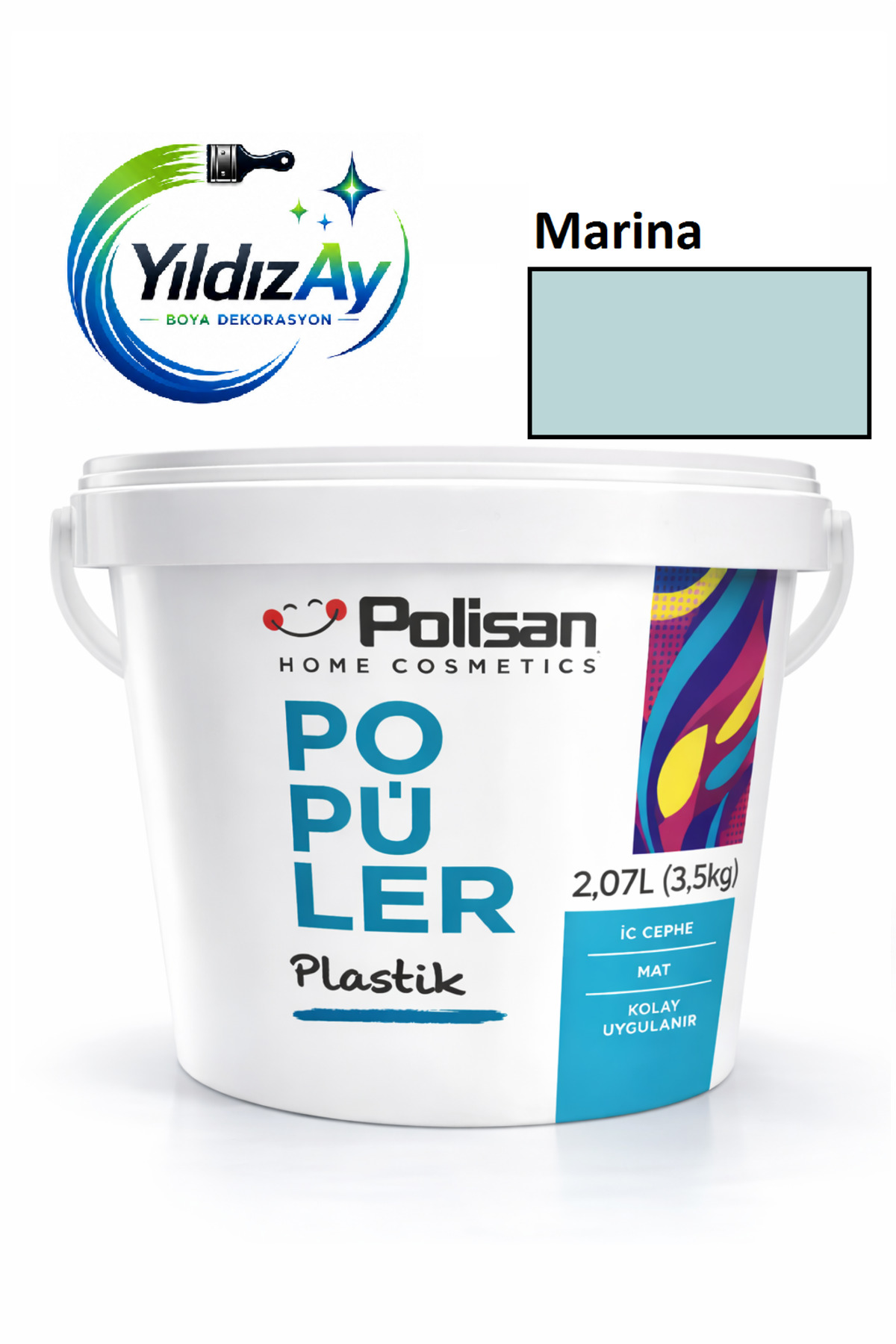 Popular Plastic Matte Wall Paint 3.5 Kg-marina Color
