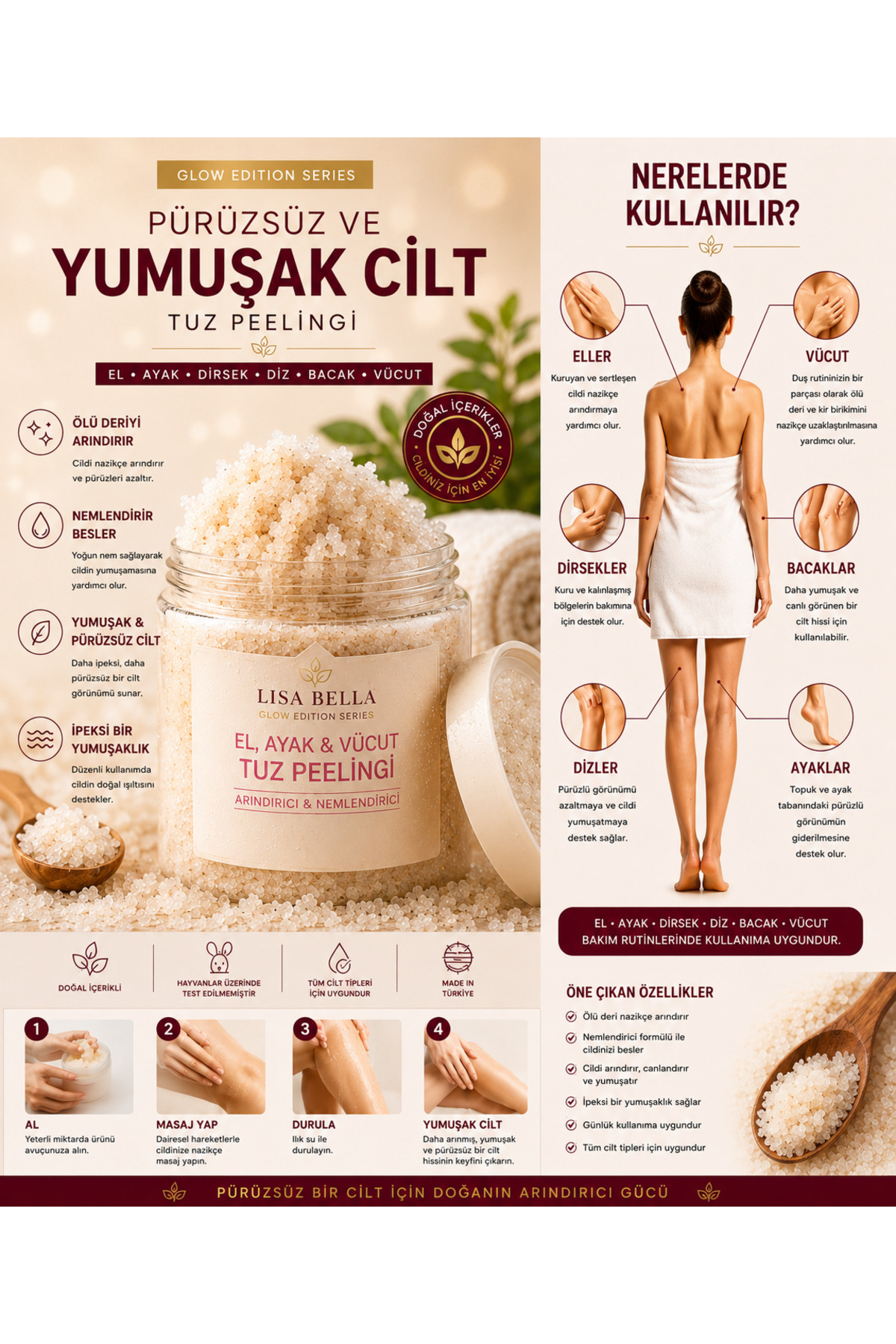 Soft Glow Vücut Peelingi | El, Ayak ve Vücut İçin Ölü Deri Arındırıcı Bakım LIbR👉 "Batık Karşıtı" — UTHSGV — تصویر 4 از 5