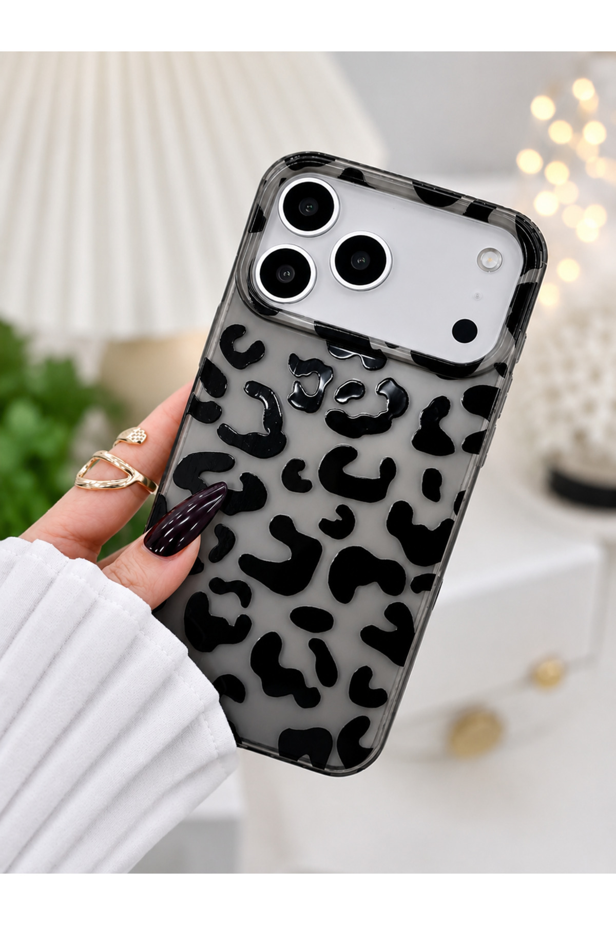 Iphone 17 Promax Compatible Anti-Shock Matte Transparent Printed Silicone Case