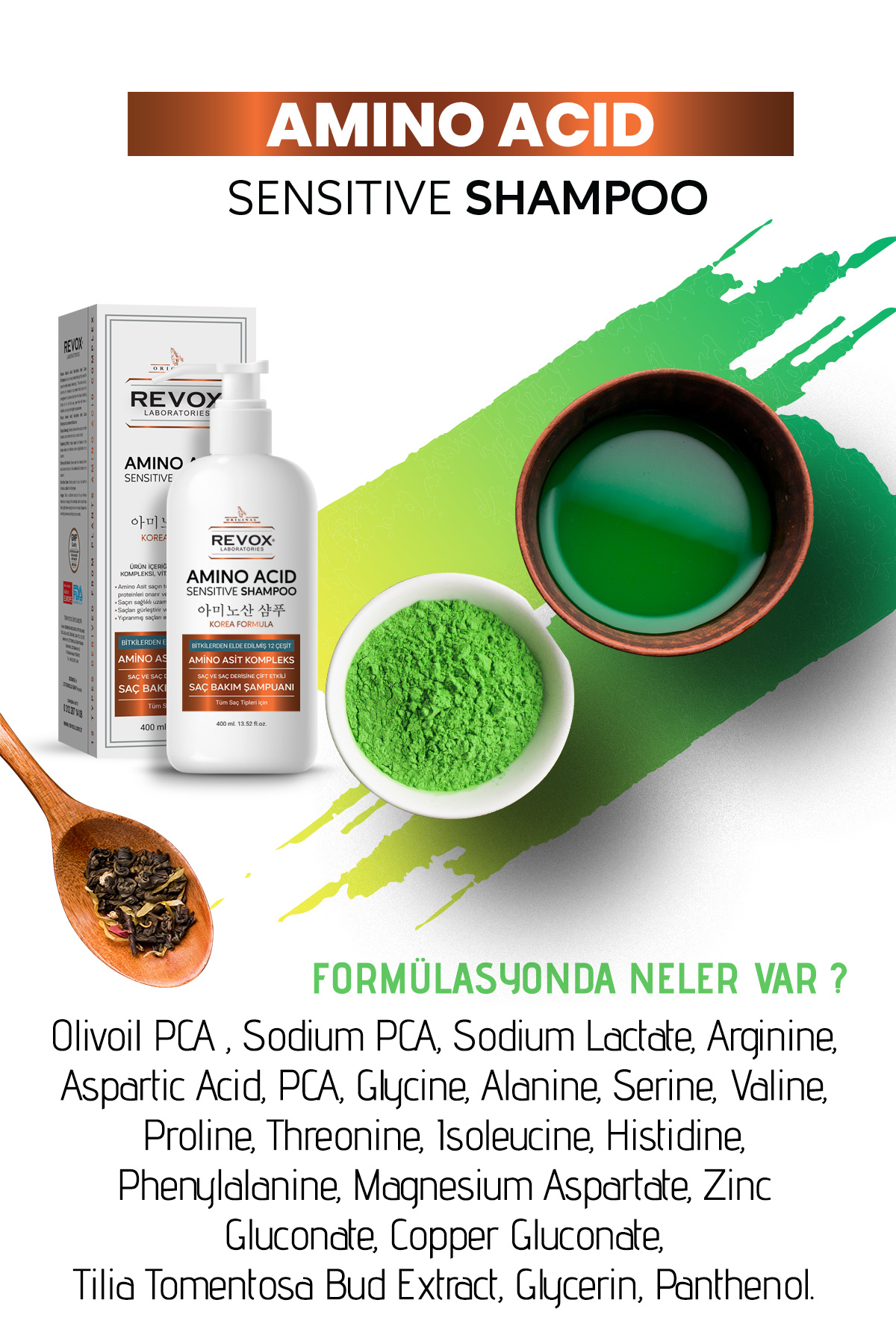 Amino Asit Saç Bakım Onarıcı, Nemlendirici, Dökülme Karşıtı Set / Şampuan & Keratin Saç Bakım sütü — RAASET — تصویر 4 از 7
