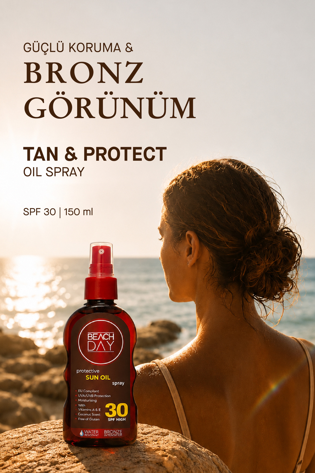 Koruyucu ve Bronzlaştırıcı Güneş Yağı Sprey Tan&prot. Oil 30f 150 ml Spray 8699375048056 — BD06 — تصویر 2 از 8